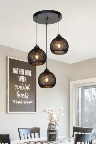 Подвесной светильник TopLight Lizbeth TL1612R-03BK (220V, на проводе, шарики)