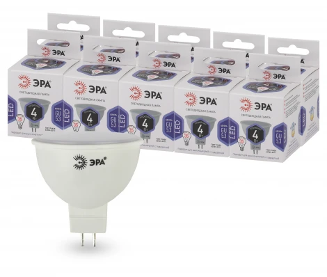 Лампочка светодиодная GU5.3 4W ЭРА LED MR16-4W-860-GU5.3
