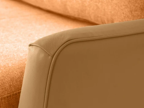 Диван Ispani трехместный ОГОГО (арт.786860), (Ткань,Экокожа/Оранжевый)