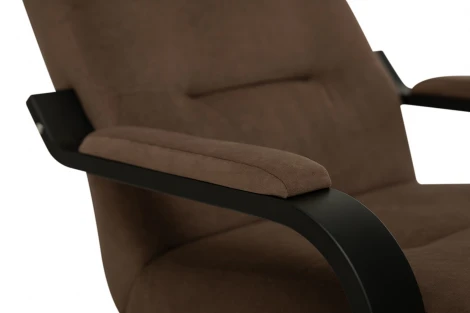 Кресло Leset Оскар 4687206966321 Фанера,Береза,Шпон, Велюр, Коричневый, Венге