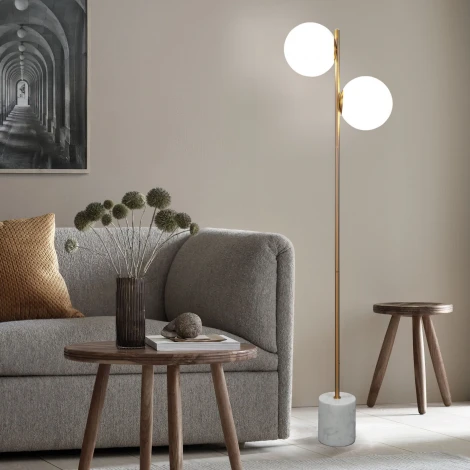 Торшер с выключателем Eurosvet Marbella 01158/2 латунь (220V, шар)