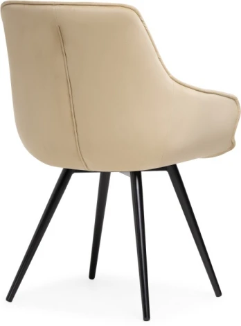 Стул на металлокаркасе Woodville Эгел бежевый / черный глянец