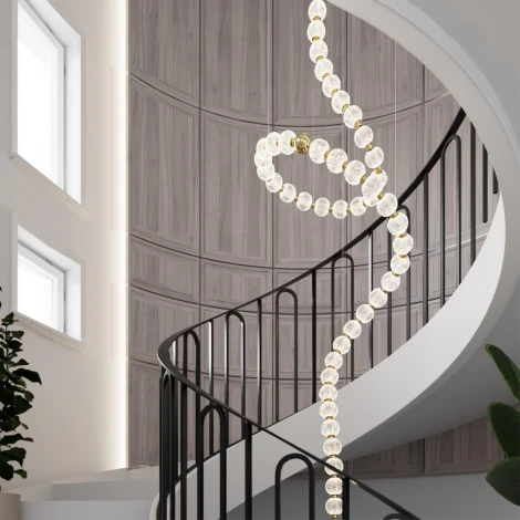 Подвесная люстра большая в виде спирали Odeon Light Crystal 5008/132L (LED, 220V, на тросе, спираль)