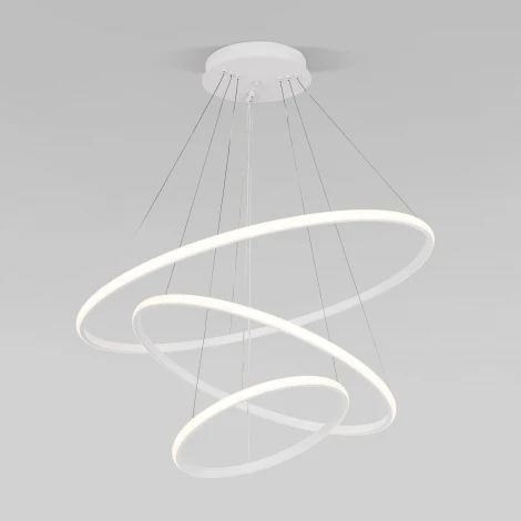 Подвесной светодиодный светильник ярусный Collars 90264/3 белый Eurosvet (регулировка яркости, 220V, пульт управления, на тросе)