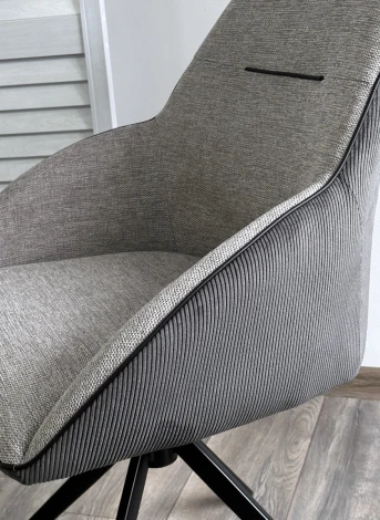 Стул TORNADO 360 град. Серый Brego-07, ткань/ темно-серый Modern-454, велюр/ черный каркас, DISAUR