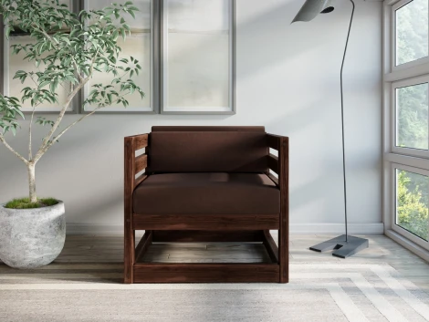 Кресло Arsko Магнус орех велюр коричневый