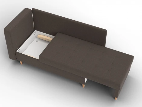 Кушетка Лига-098 (ДВП,ДСП,ЛДСП,Брус,Фанера/Дерево/Рогожка/Коричневый) Лига Диванов 132576