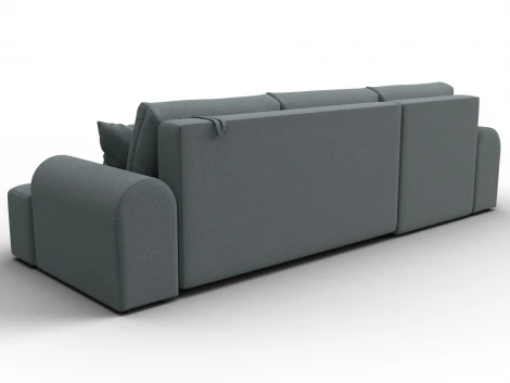 Диван угловой Лига-080 угол левый (ДСП/Пластик/Рогожка/Серый) Лига Диванов 134742L