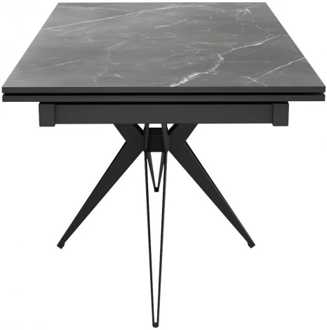 Стол DikLine KW160 мрамор С45 (керамика черная)/опоры черные 00-00071269