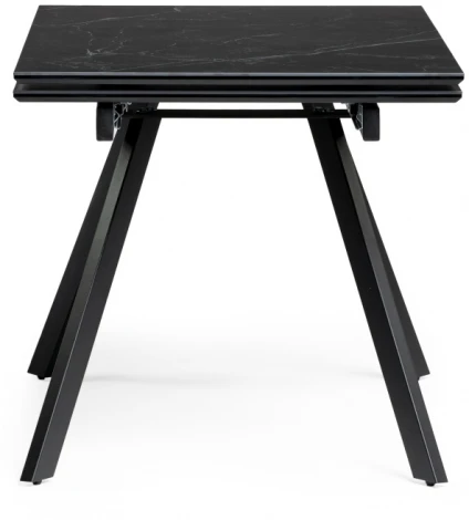 Керамический стол Woodville Габбро 140х80х76 черный мрамор / черный 530830