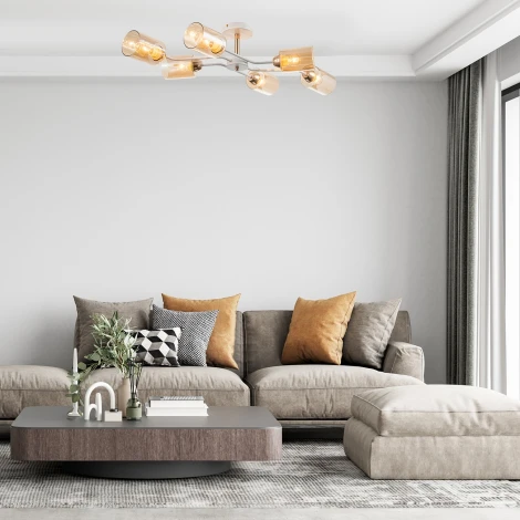 Потолочная люстра на штанге Escada Vertigo 1131/6P White/Gold 6x60Вт E27, металл/стекло, белый/золото (220V)