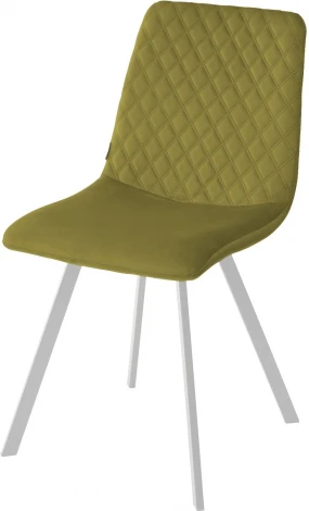 Обеденный стул M-City DAIQUIRI BLUVEL-75 OLIVA / белый каркас, велюр