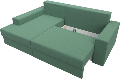 Диван угловой Майами левый угол (Зеленый/Рогожка) Лига Диванов арт.121161L