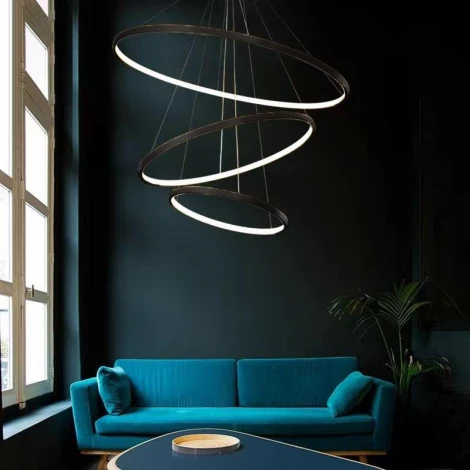 Подвесной светильник ярусный светодиодные Alfa Light F0424-14 (220V, на тросе, кольцо)