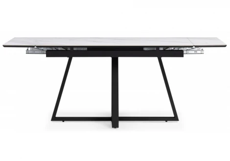 Кухонный стол Notta Памелла 120(180)х80 snow alpin / черный