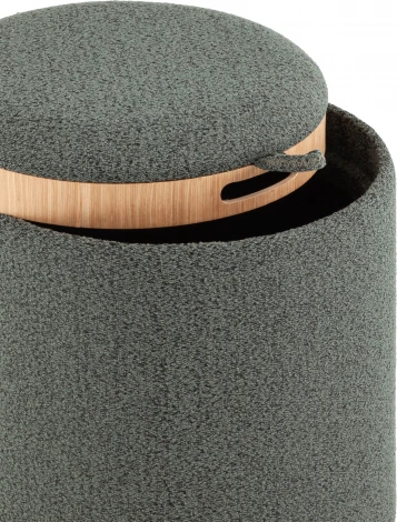 Пуф-столик с ящиком Хюгге XS букле темно-серый, Stool Group