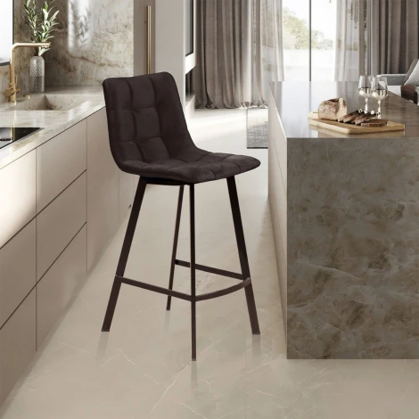 Стул полубарный UNO, бархат антрацит 14 / чёрный профиль Top Concept UNO 74979