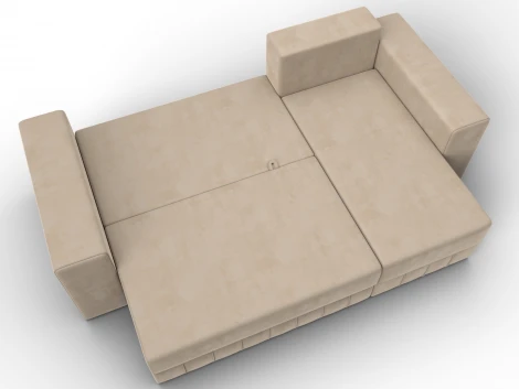 Диван угловой Лига-076 угол универсальный (ДСП/Пластик/Велюр/Бежевый) Лига Диванов 129840