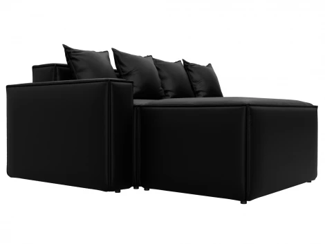 Диван угловой модульный Лига-063 угол левый (ДСП/Пластик/Экокожа/Черный) Лига Диванов 129790L
