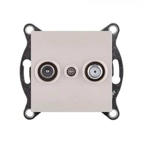 Розетка двойная TV (мама) + спутниковая SAT кашемир матовый Kollinger REA-035CM для Aspekt, Eleganz, Reflex