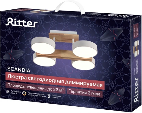 Потолочная люстра светодиодная на штанге с ДУ Ritter Scandia 51626 6