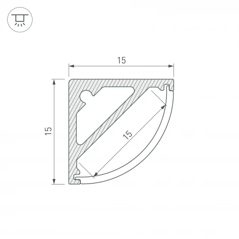 Профиль SL-KANT-H15-2000 ANOD (Алюминий) 019327 Arlight SL-KANT