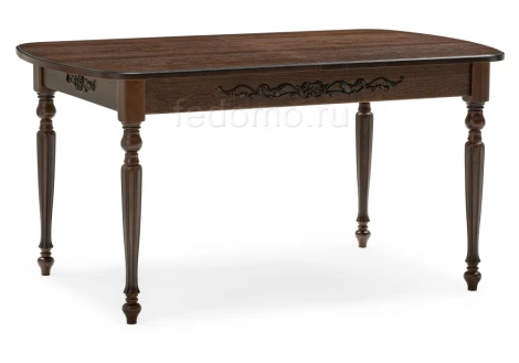 Стол Woodville Бевье орех темный / орех 483899