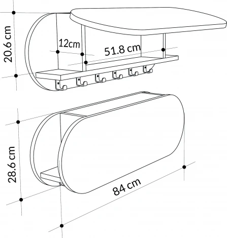 Вешалка для одежды KROMA HANGER LEVE (ЛДСП/Белый) арт.LEV01118