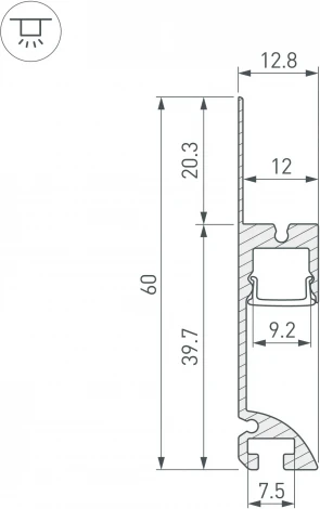 Профиль PLINTUS-FANTOM-L-2000 BLACK (Arlight, Алюминий) 041213