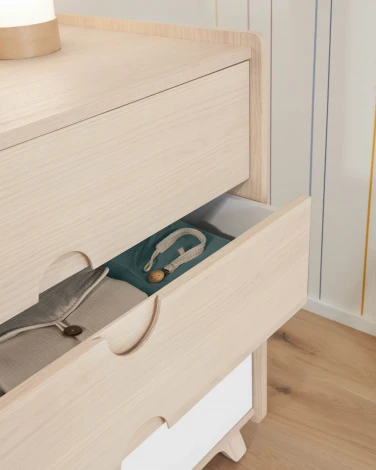 Комод La Forma (ex Julia Grup) Nunila (Белый/ Дерево,Ясень,МДФ)