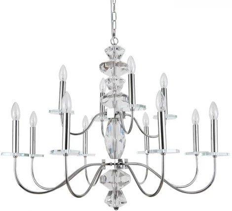 Подвесная люстра Newport 3870 3878+4/С nickel (220V, на цепи, свеча)