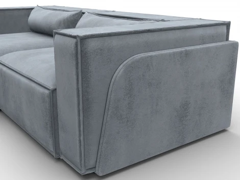 Диван угловой Лига-061 угол левый (ДСП,Брус,Фанера,Велюр/Серый) Лига Диванов 131152L