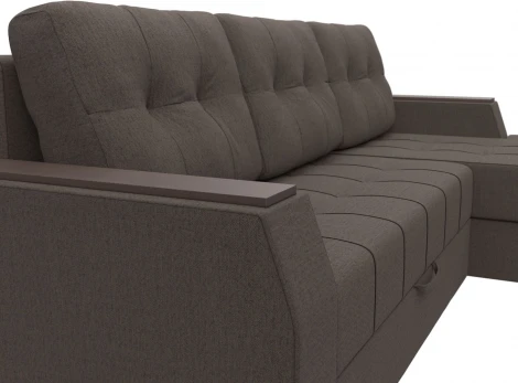 Диван угловой Эмир БС правый угол (Коричневый/Рогожка) Лига Диванов арт.123010