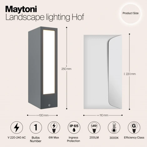 Наземный светильник Maytoni Hof O422FL-L6GF (LED, 220V, IP65)