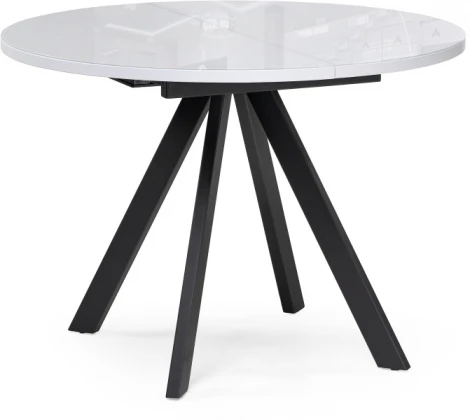 Стол стеклянный Woodville Трейси 100(140)х100х75 белый / черный 516560