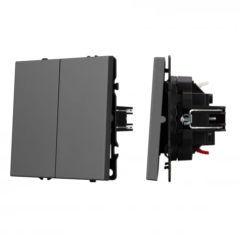 Механизм выключателя двухклавишный проходной SWT-NOBE-MKP2-SFPL-GR (230V, 10A) (Arlight) 054257