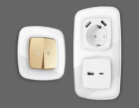 Рамка Ambrella Volt OMEGA Radian (Белый Стекло органическое) 4-ая OF320104