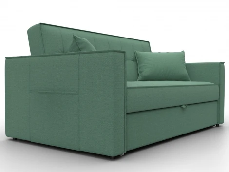 Диван прямой Лига-104 (140) (ЛДСП,Брус,Фанера,Рогожка/Зеленый) Лига Диванов 134862
