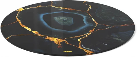 Столик журнальный Sheffilton SHT-TU37/TT32 60 СТЕКЛО/МДФ черный муар/титановый кварц