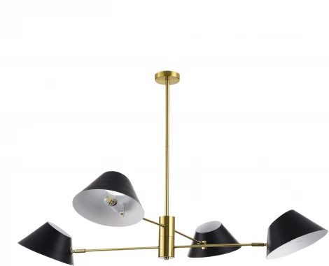 Потолочная люстра на штанге Evoluce Norbi SLE1253-343-04 Латунь/Черный, Белый E14 4*60W (220V)