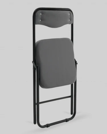 Стул складной Джонни велюр велютто темно-серый каркас черный матовый Stool Group арт.УТ000041387