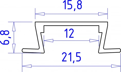 Алюминиевый профиль встраиваемый для светодиодной ленты до 11мм Ambrella Illumination GP1001WH