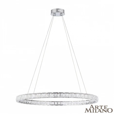 Подвесной светильник Arte Milano Venezia 311311/D800 NI (регулировка яркости, LED, 220V, хрусталь, пульт управления, на тросе, кольцо)