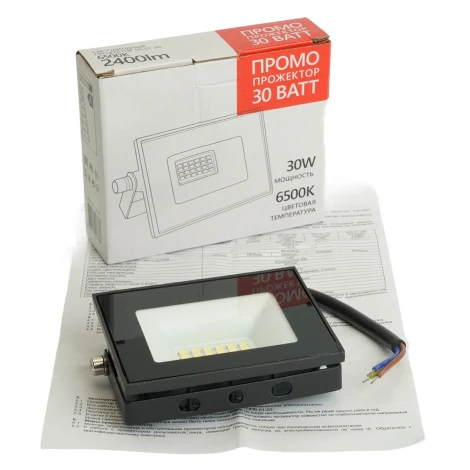Светодиодный прожектор Saffit SFL51-30 51193 IP65 30W 6500K черный