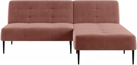 Monaco диван-кровать с шезлонгом, без подлокотников, бархат пудровый 15 Top Concept арт.14112