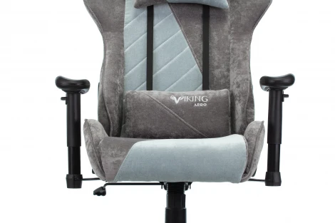 Кресло игровое Zombie VIKING X Fabric серо-голубой с подголов. крестовина пластик