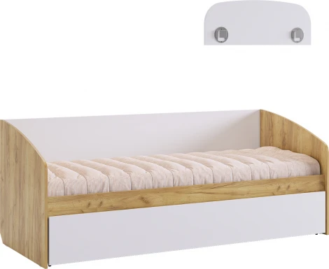 Форсаж Кровать, цвет дуб крафт золотой/белый Mebelson (арт.MKF-07.2725)