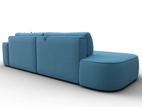 Диван угловой Лига-065 БП угол правый (ДСП,Рогожка/Голубой) Лига Диванов 134786