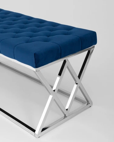 Банкетка Stool Group ИНСИГНИЯ велюр синий сталь серебро УТ000001484