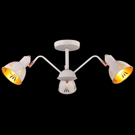 Люстра потолочная Natali Kovaltseva Favorit, 3 плафона, белый с медью